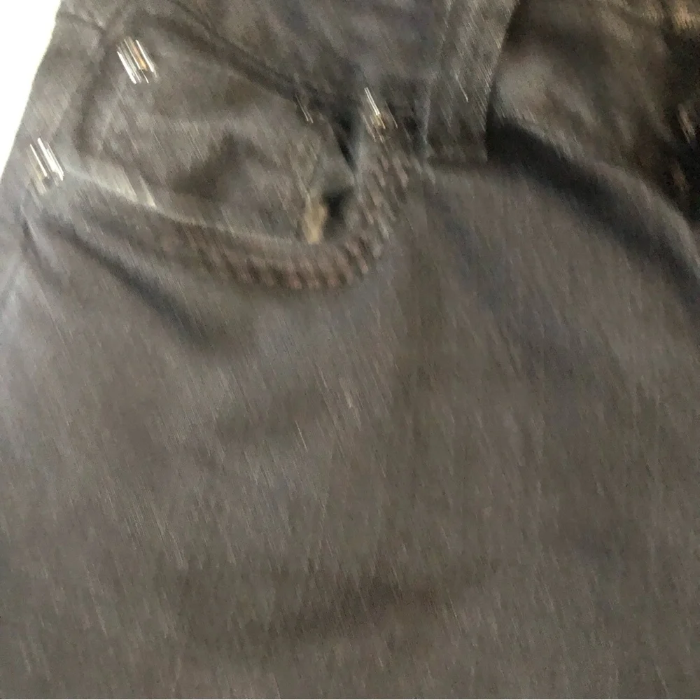 Black denim cropped 3/4 length pants shorter jeans size 10 women’s spring summer - Picture 4 of 9